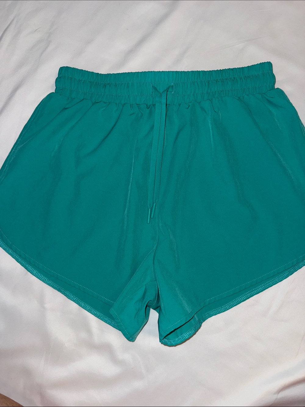 Women’s Athletic Shorts - Teal Elastic Waist
